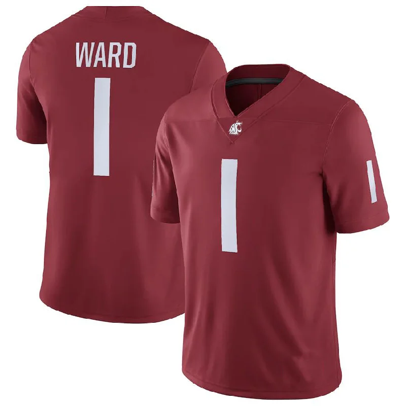 Football Tradition Jersey-W.State Cougars #1 Cameron Ward NIL Replica Football Jersey Crimson Stitched American College Jerseys