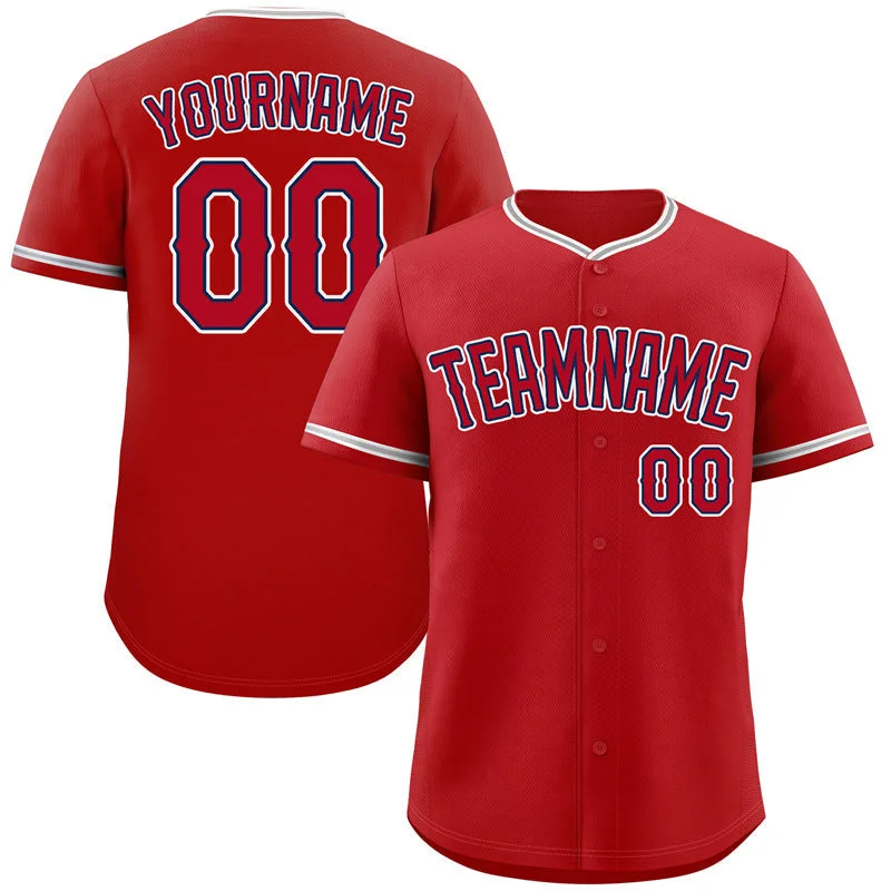 Pro Baseball Jersey-Custom Red Red-White Classic Style Authentic Baseball Jersey