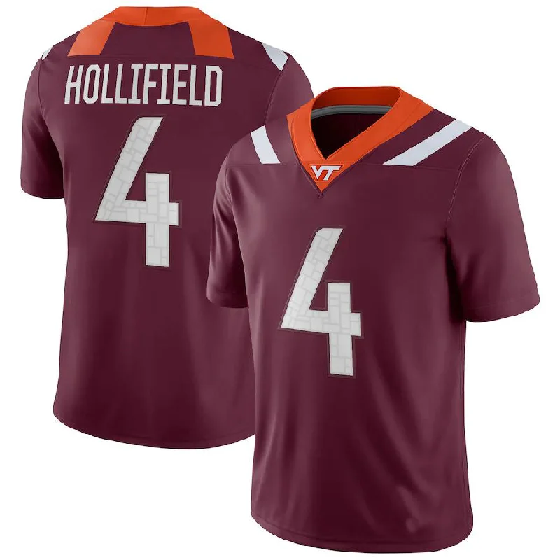 Mother's Day Football Jersey-V.Tech Hokies #4 Dax Hollifield NIL Replica Football Jersey - Maroon Stitched American College Jerseys