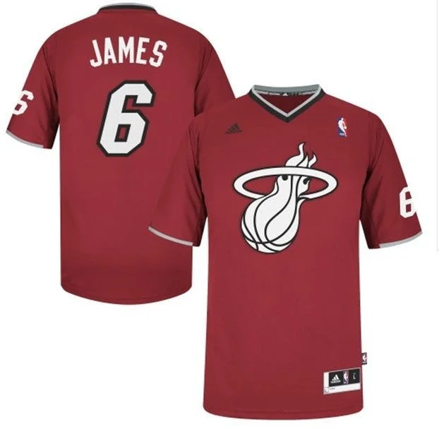 Basketball Travel Jersey-Heat 6 James Red Christmas Edition Basketball Jerseys