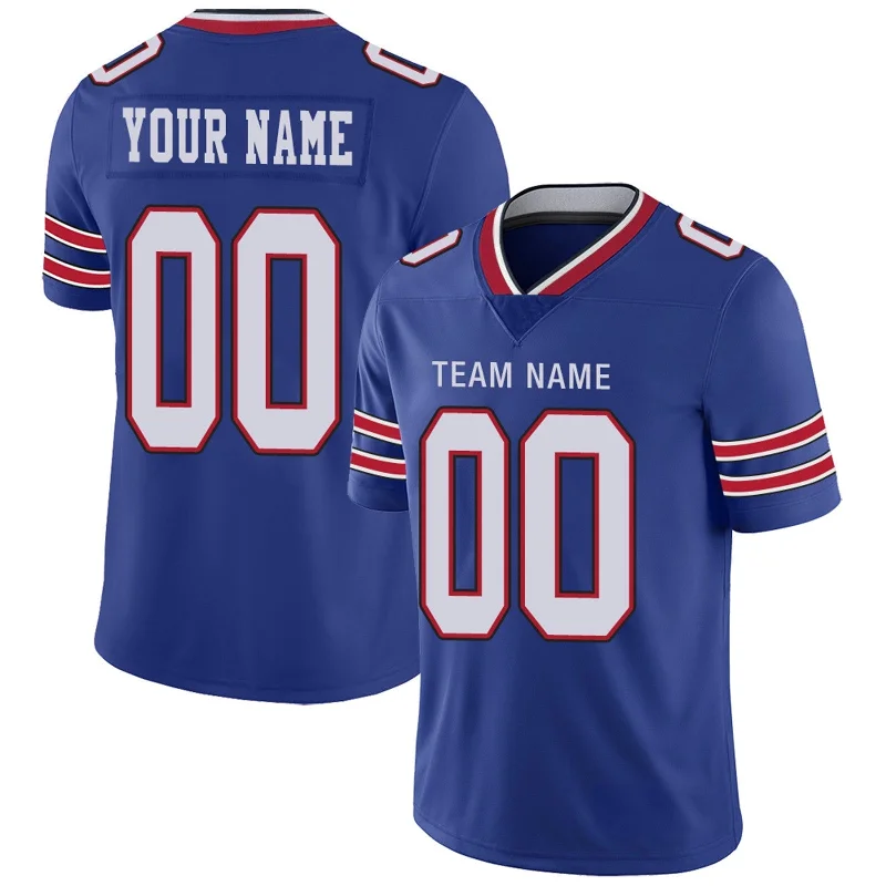 Game Worn Football Jersey-Custom B.Bills Football Jerseys Team Player or Personalized Design Your Own Name for Men's Women's Youth Jerseys Royal