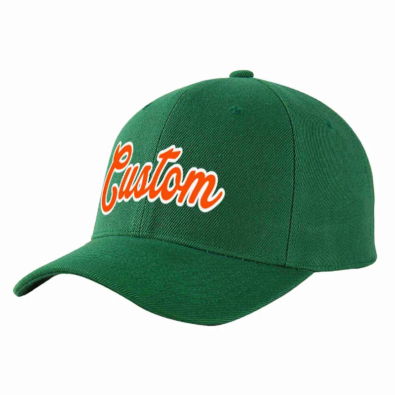 Holiday Baseball Cap-Custom Green Orange-White Curved Eaves Sport Baseball Cap Design for Men/Women/Youth