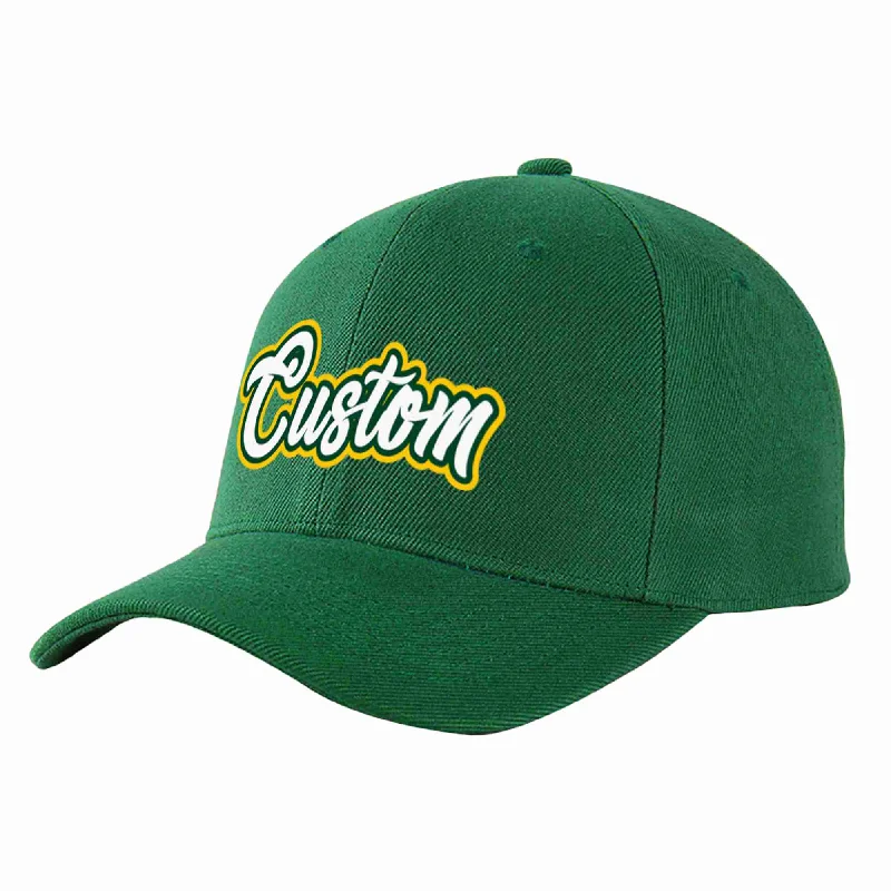 Police Baseball Cap-Custom Green White-Kelly Green Curved Eaves Sport Baseball Cap Design for Men/Women/Youth