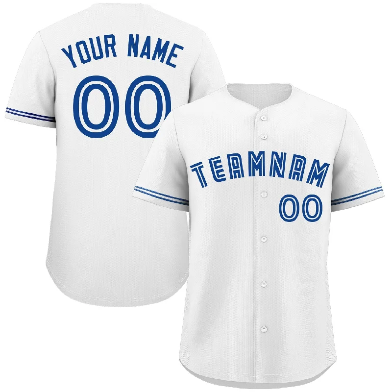 Sleeveless Baseball Jersey-Custom White Royal Classic Style Authentic Baseball Jersey