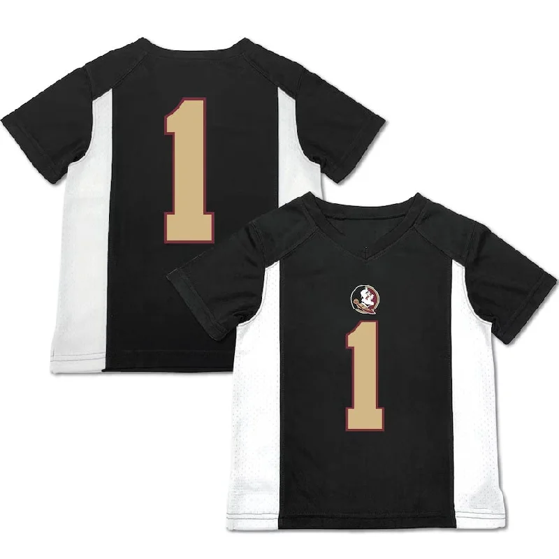 Kids Football Jersey-#1 F.State Seminoles Garb Toddler Football Jersey - Black American College Jerseys