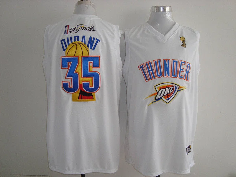 Basketball Party Jersey-Thunder 35 Durant White The Finals Basketball Jerseys