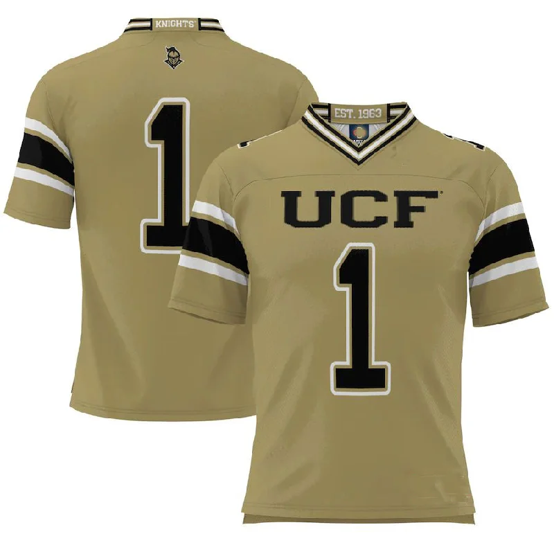 Football Scorer Jersey-#1 U.Knights ProSphere Endzone Football Jersey  Gold Stitched American College Jerseys