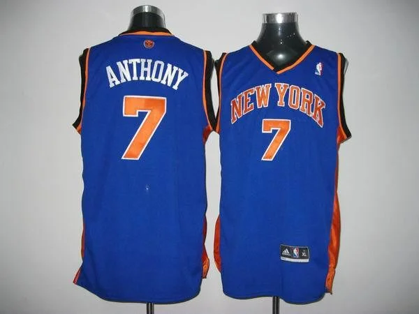 Basketball Memorabilia Jersey-Knicks 7 Anthony Blue Basketball Jerseys