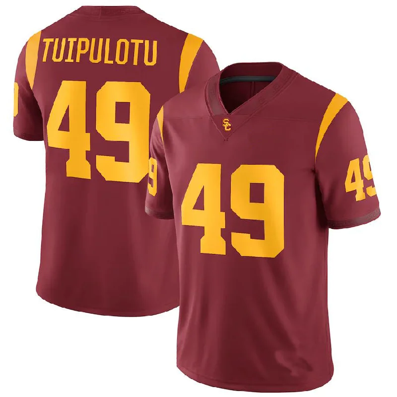 Football Gift Jersey-U.Trojans #49 Tuli Tuipulotu NIL Replica Football Jersey Cardinal Stitched American College Jerseys