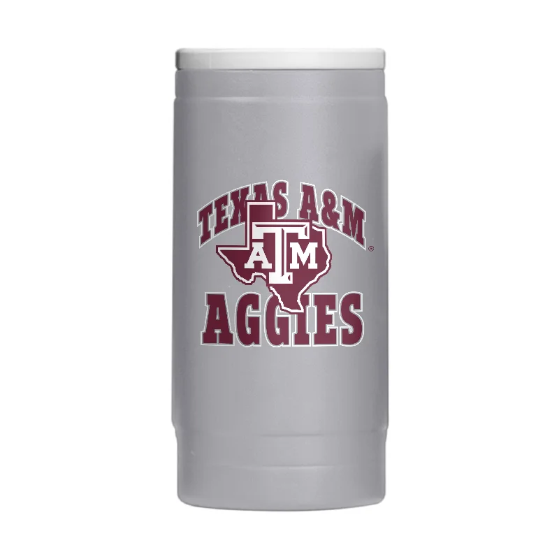 Family Team Mug-Texas A&M 12oz Athletic Powder Coat Slim Can Coolie