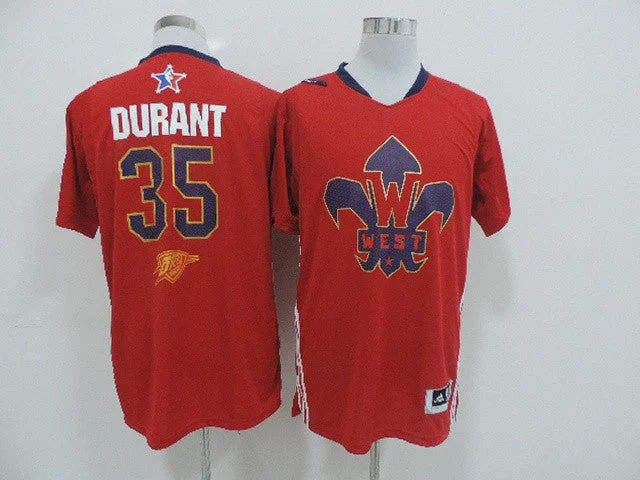 Basketball Coach Jersey-2014 All Star West 35 Durant Red Swingman Basketball Jerseys