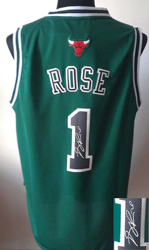 Father's Day Basketball Jersey-Bulls 1 Rose Green Signature Edition Basketball Jerseys