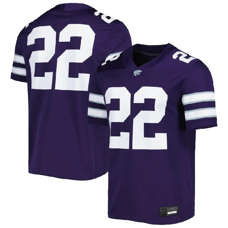 Football League Jersey-#22 K.State Wildcats Untouchable Football Jersey Purple Stitched American College Jerseys