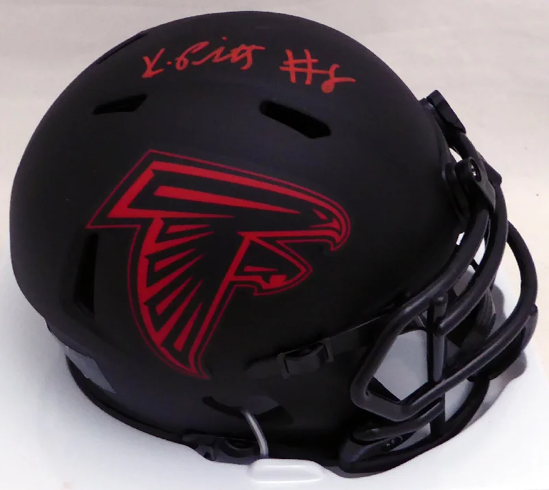 Home Game Rugby Helmet-Kyle Pitts Autographed Atlanta Falcons Eclipse Black Speed Mini Helmet Beckett BAS QR #WL88312