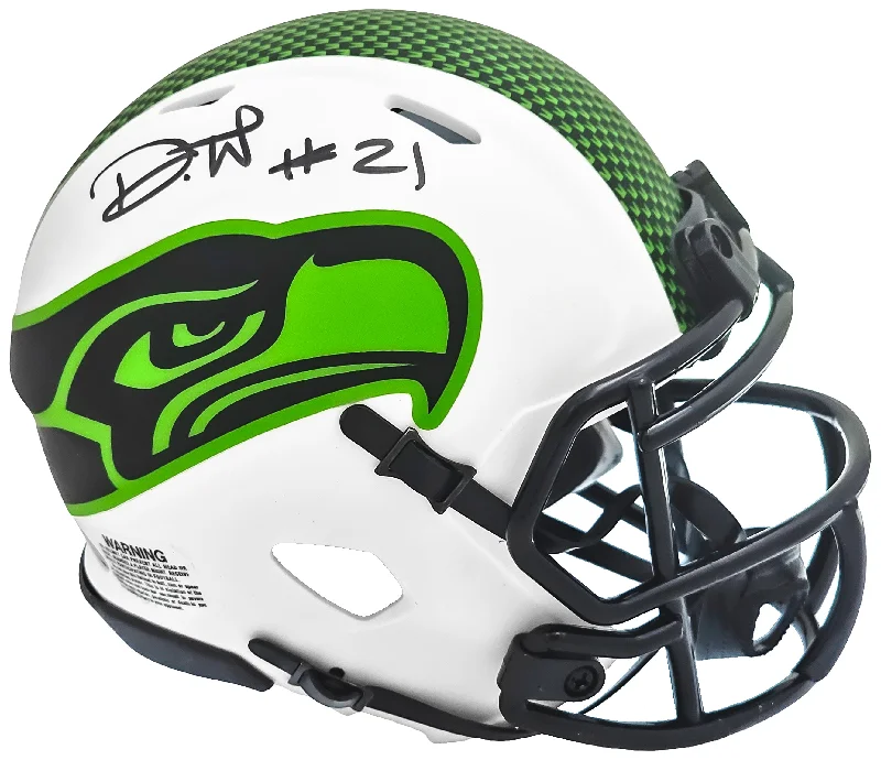 Camouflage Rugby Helmet-Devon Witherspoon Autographed Seattle Seahawks Lunar Eclipse White Speed Mini Helmet MCS Holo Stock #216010