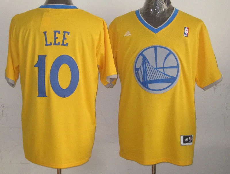 Fan Edition Basketball Jersey-Warriors 10 Lee Gold Christmas Edition Basketball Jerseys