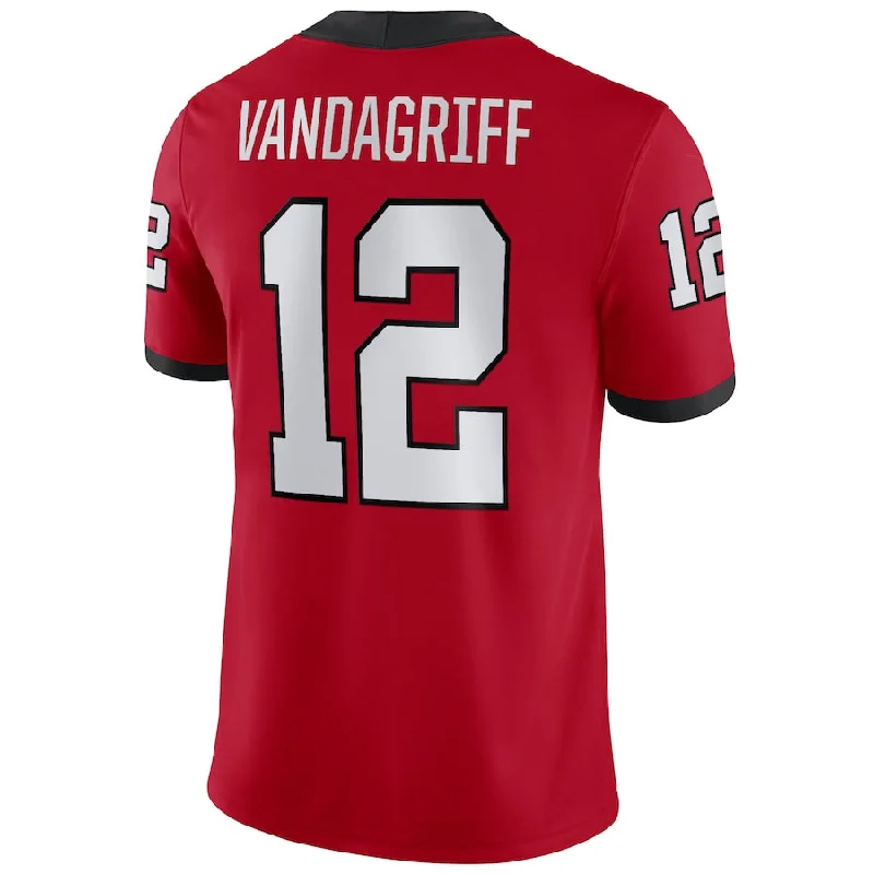 Football Homecoming Jersey-G.Bulldogs #12 Brock Vandagriff NIL Replica Football Jersey Red Stitched American College Jerseys