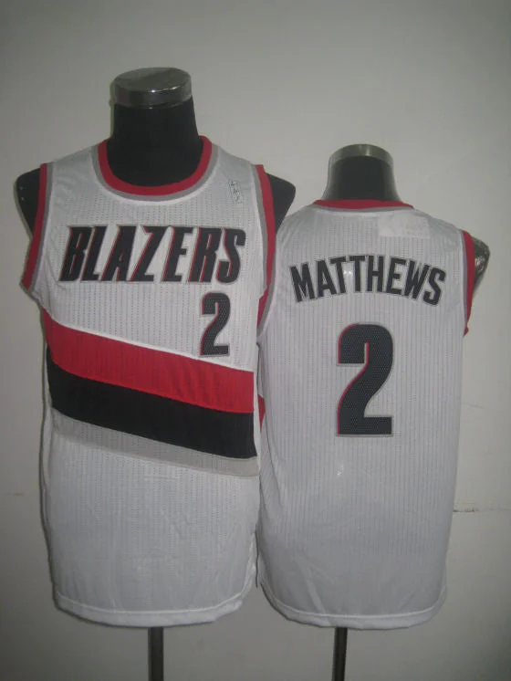 Custom Name Basketball Jersey-Blazers 2 Matthews White Basketball Jerseys