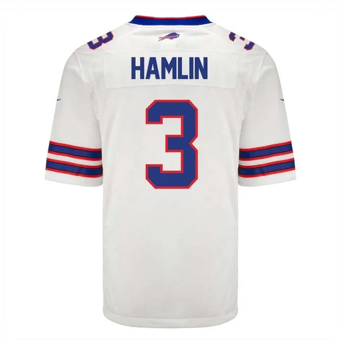 High School Football Jersey-B.Bills #3 Damar Hamlin Game Jersey - White Football Jerseys