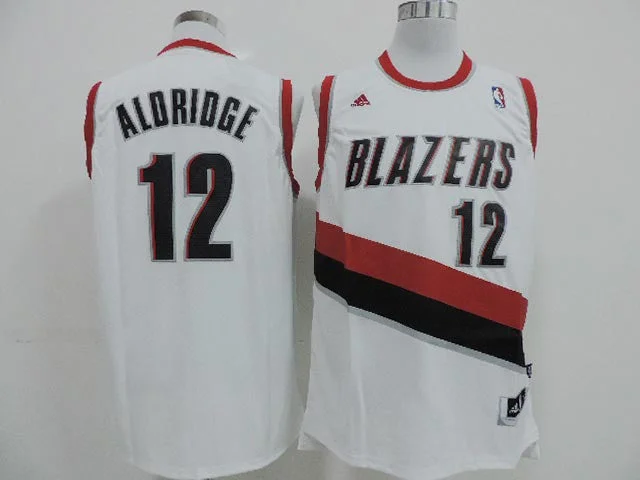 Basketball Club Jersey-Blazers 12 Aldridge White New Revolution 30 Basketball Jerseys