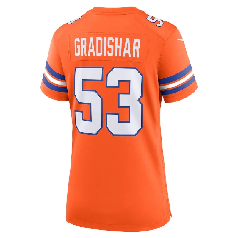 Sibling Football Jersey-D.Broncos #53 Randy Gradishar Orange Mile High Collection 1977 Throwback Retired Player Game Football Jerseys