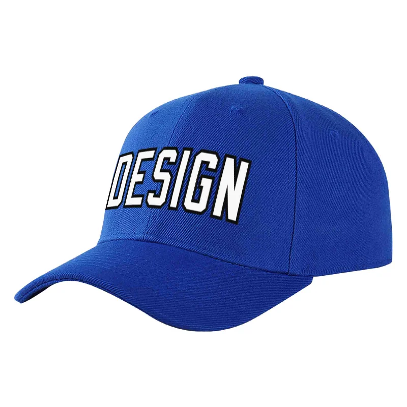 Music Festival Baseball Cap-Custom Royal White-Black Curved Eaves Sport Design Baseball Cap