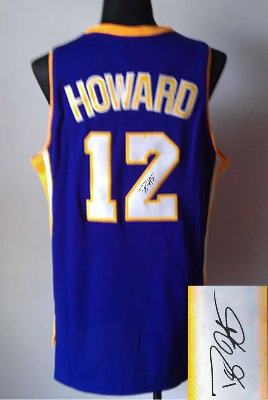 Father's Day Basketball Jersey-Lakers 12 Howard Purple Signature Edition Basketball Jerseys