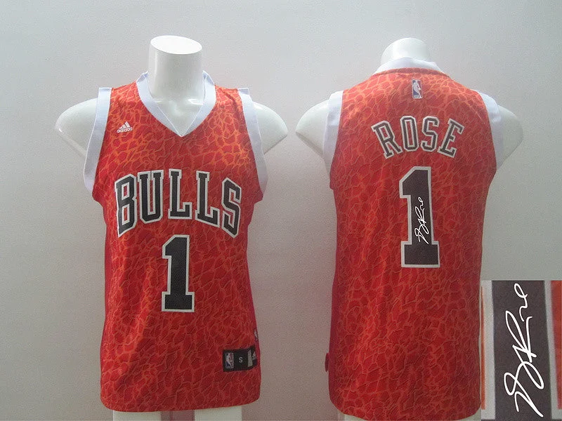 Blue Basketball Jersey-Bulls 1 Rose Red Crazy Light Signature Edition Basketball Jerseys