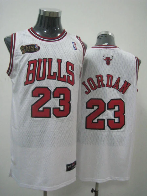 Basketball Trainer Jersey-Bulls 23 Michael Jordan White Final Patch Basketball Jerseys