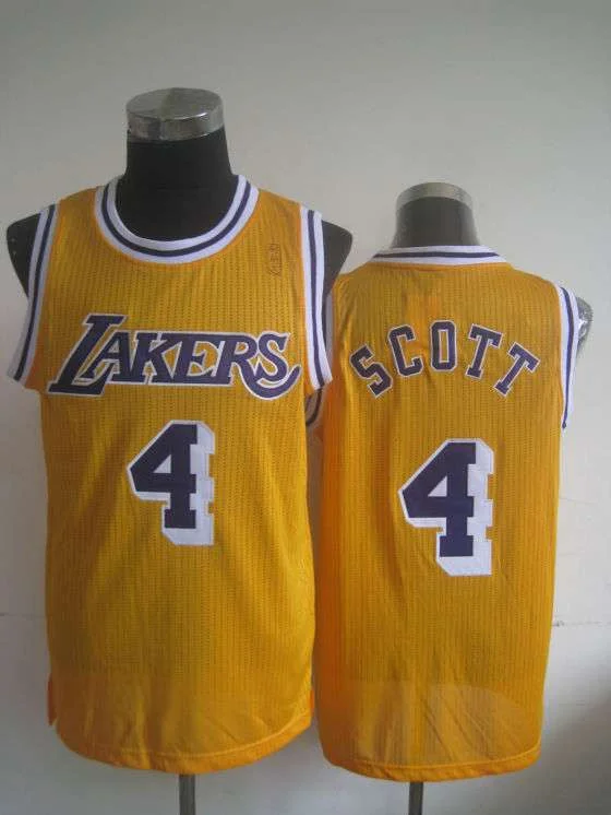 Dark Color Basketball Jersey-Lakers 4 Scott Gold New Revolution 30 Basketball Jerseys