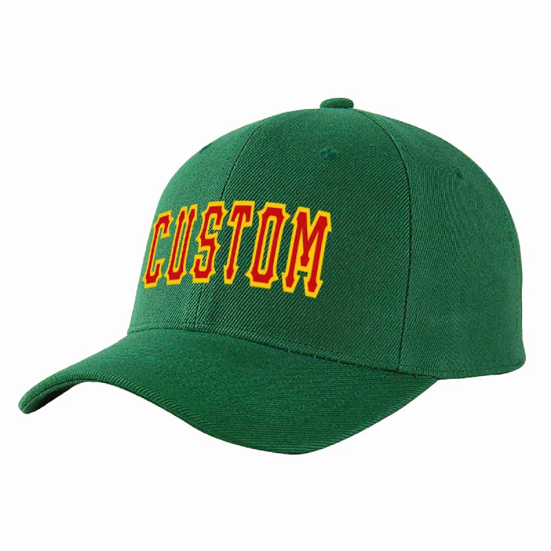 New Arrival Baseball Cap-Custom Green Red-Yellow Curved Eaves Sport Baseball Cap Design for Men/Women/Youth