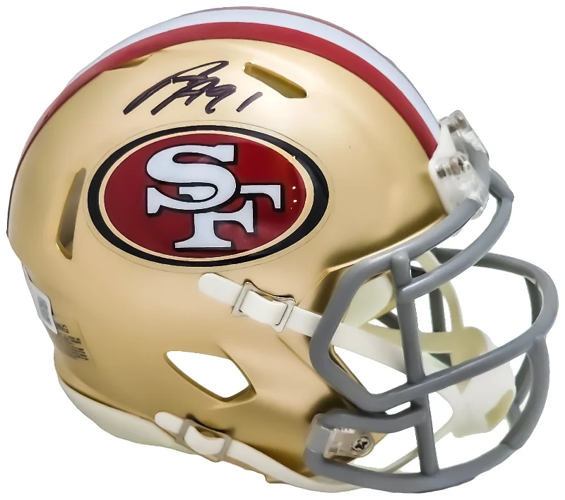 Rugby Helmet for Collectors-Arik Armstead Autographed San Francisco 49ers Gold Speed Mini Helmet Beckett BAS Witness Stock #218752