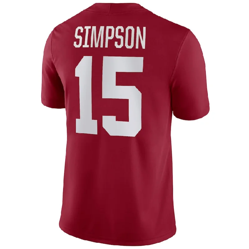 Two-Tone Football Jersey-A.Crimson Tide #15 Ty Simpson NIL Replica Football Jersey Stitched American College Jerseys