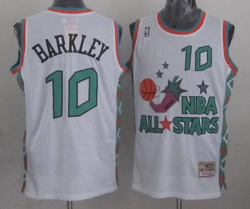 Basketball Signature Jersey-1996 All Star 10 Barkley White Basketball Jerseys