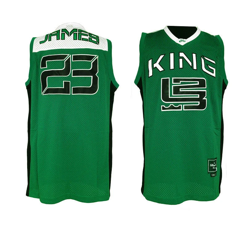 Basketball Homecoming Jersey-Air King 23 Lebron James Green Basketball Jersey