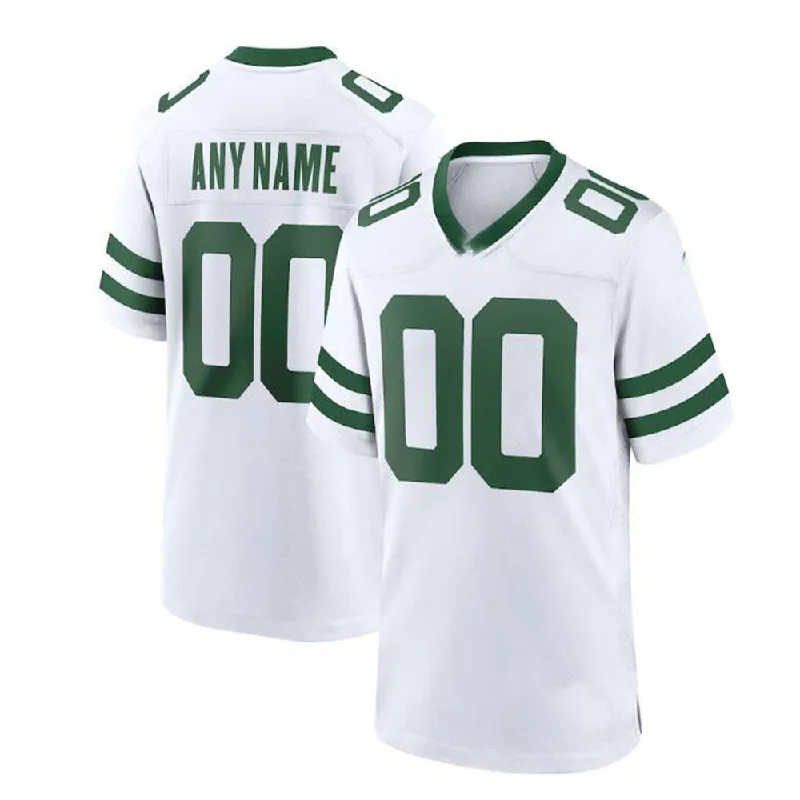 Weatherproof Football Jersey-Custom NY.Jets White Legacy Game Jersey American Stitched Jersey Football Jerseys