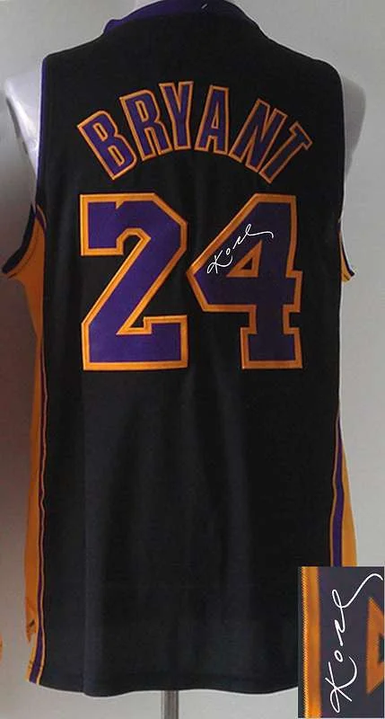 All-Weather Basketball Jersey-Lakers 24 Bryant Black Signature Edition Basketball Jerseys