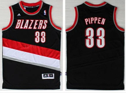 Pro Athlete Basketball Jersey-Blazers 33 Pippen Black New Revolution 30 Basketball Jerseys