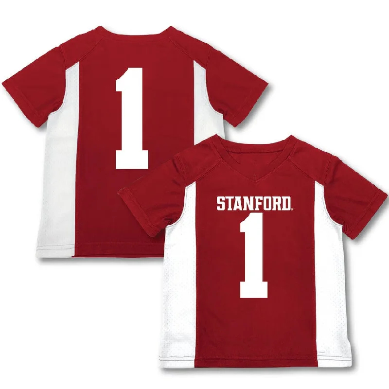 Athletic Fit Football Jersey-#1 S.Cardinal Garb Toddler Football Jersey - Cardinal American College Jerseys