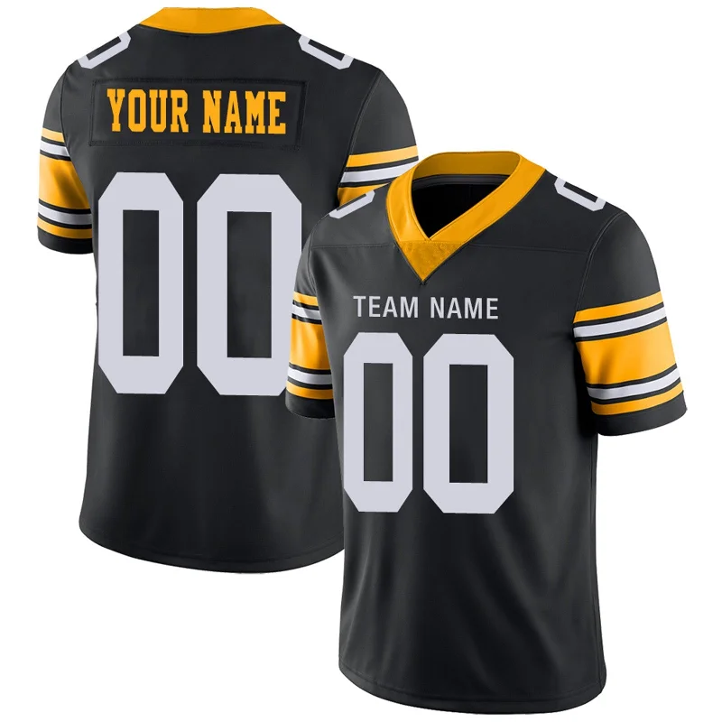 Fan Edition Football Jersey-Custom P.Steelers Football Jerseys Team Player or Personalized Design Your Own Name for Men's Women's Youth Jerseys Black