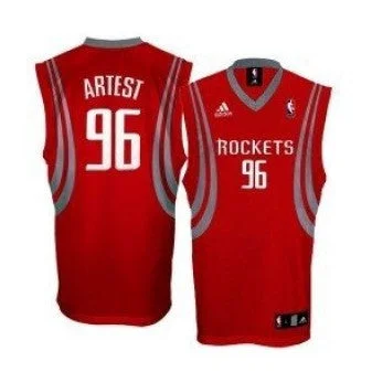 School Spirit Basketball Jersey-Rockets 96 Ron Artest Red Basketball Jerseys