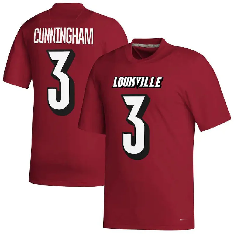 Football Heritage Jersey-L.Cardinals #3 Malik Cunningham NIL Replica Football Jersey  Red Stitched American College Jerseys