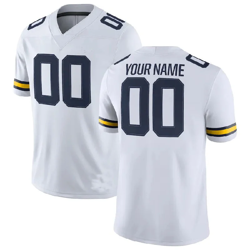 Matching Football Jersey-Custom M.Wolverines Jordan Brand Custom Game Jersey White Football Jersey American Stitched College Jerseys