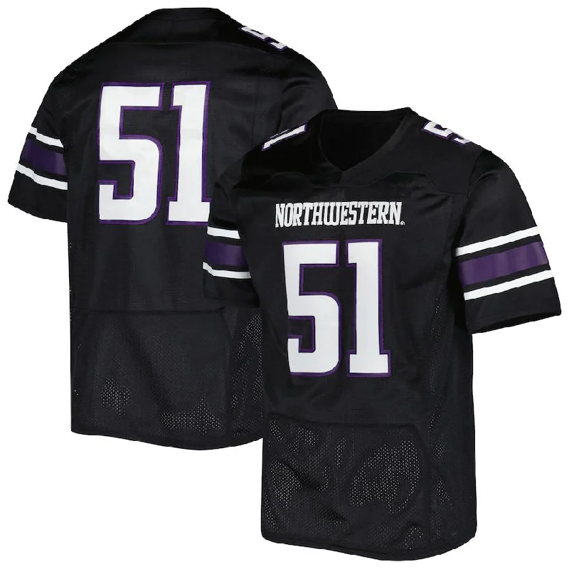 Practice Session Football Jersey-#51 N.Wildcats Under Armour Premier Limited Jersey Football Jersey Black Stitched American College Jerseys