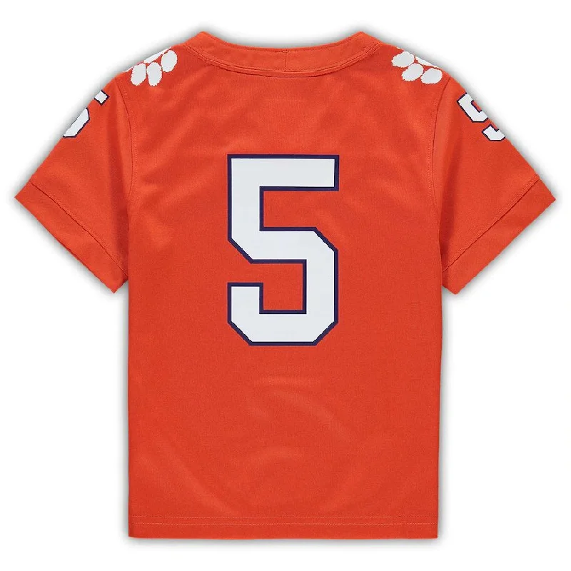 Football Team Uniform Jersey-#5 C.Tigers Preschool Team Replica Football Jersey Orange Stitched American College Jerseys