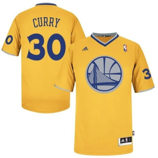 Supporter Basketball Jersey-Warriors 30 Curry Gold Christmas Edition Basketball Jerseys