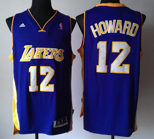 Game Worn Basketball Jersey-Lakers 12 Howard Purple New Revolution 30 Basketball Jerseys