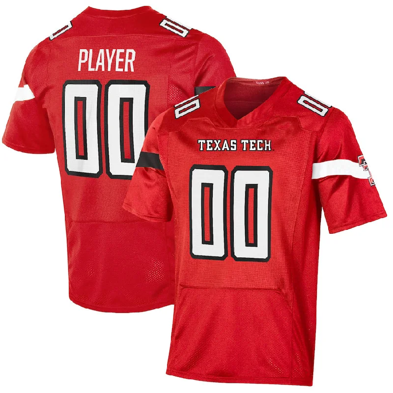 Quick-Dry Football Jersey-Custom T.Tech Red Raiders Under Armour Pick-A-Player NIL Replica Football Jersey Red Stitched American College Jerseys