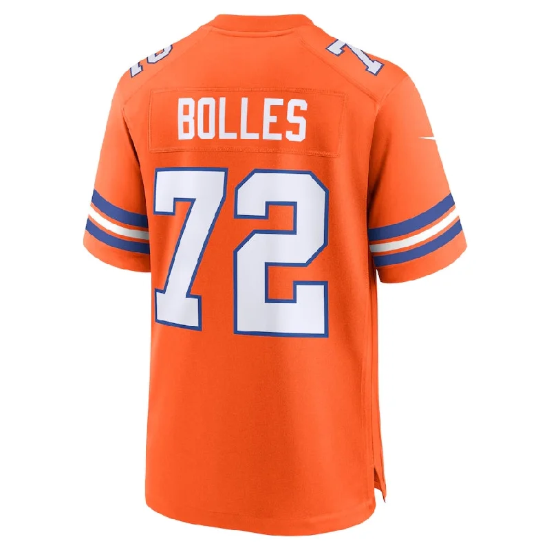 Matching Football Jersey-D.Broncos #72 Garrett Bolles Orange Mile High Collection 1977 Throwback Player Game Football Jerseys