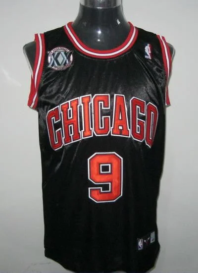 Mother's Day Basketball Jersey-Bulls 9 Deng Black 20th Anniversary Basketball Jerseys